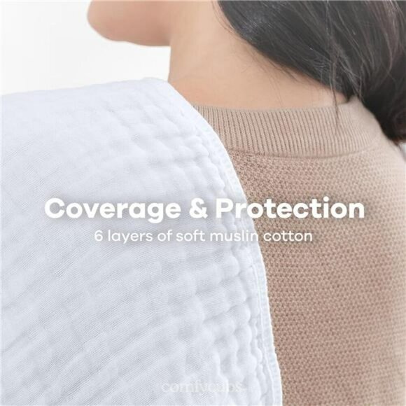 Comfy Cubs Muslin Baby Burp Cloths Pack 10 Large 6 Layer Soft Cotton White - Picture 5 of 7